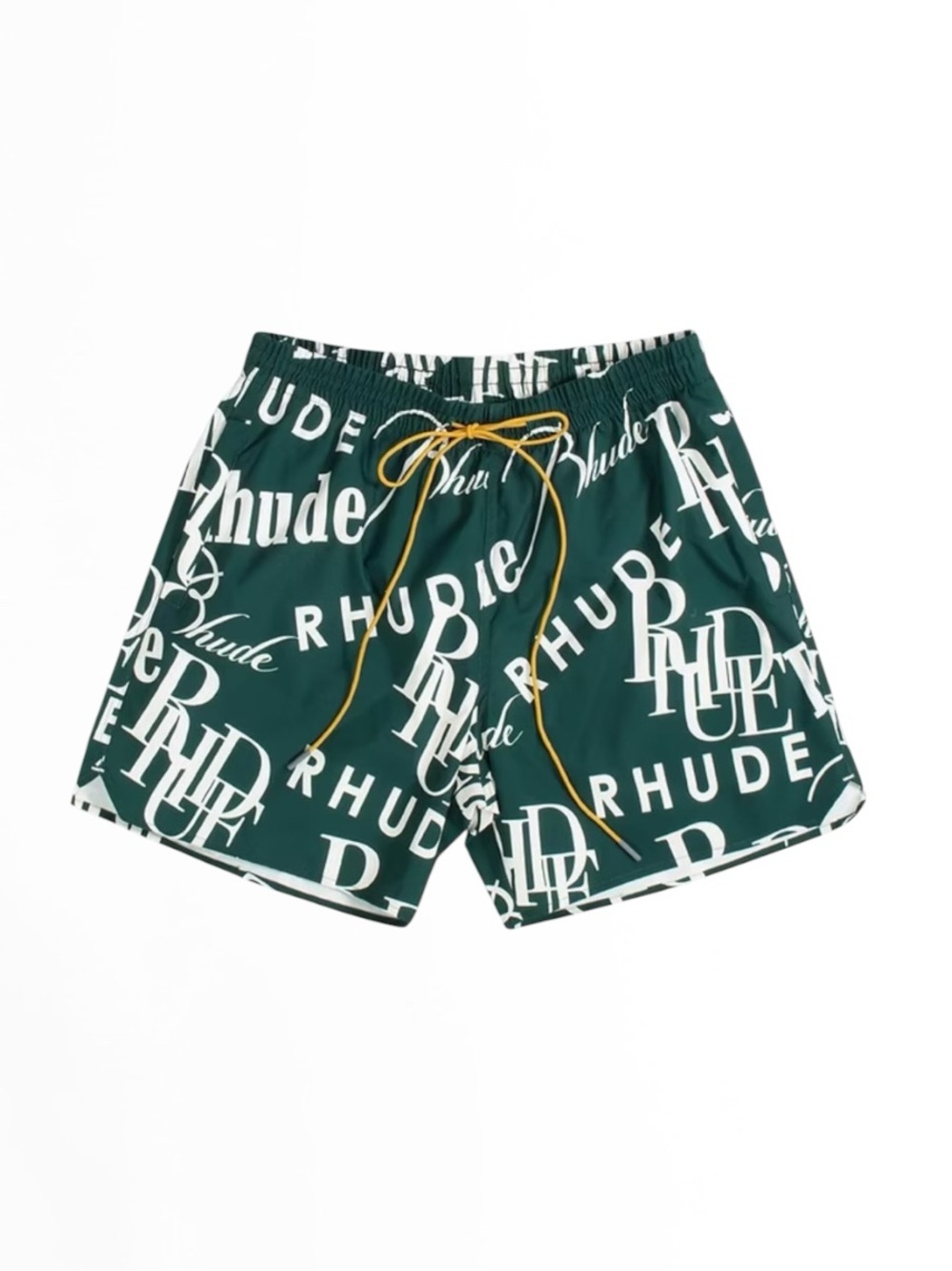 EUC Rhude Men’s Logo Swim Shorts Size Large Green Designer Streetwear Sold Out